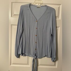 Light Blue Rayon blouse - 1X